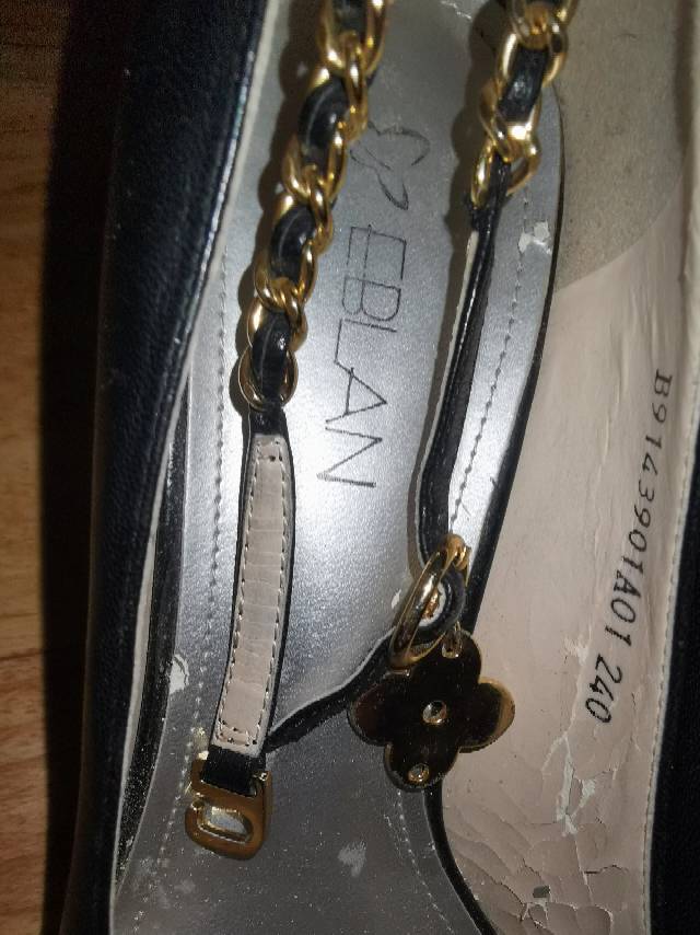 伊伴EBLAN专柜正品黑色高跟单鞋瓢鞋240码细中跟约7 cm，8新，全牛皮，大…图片3