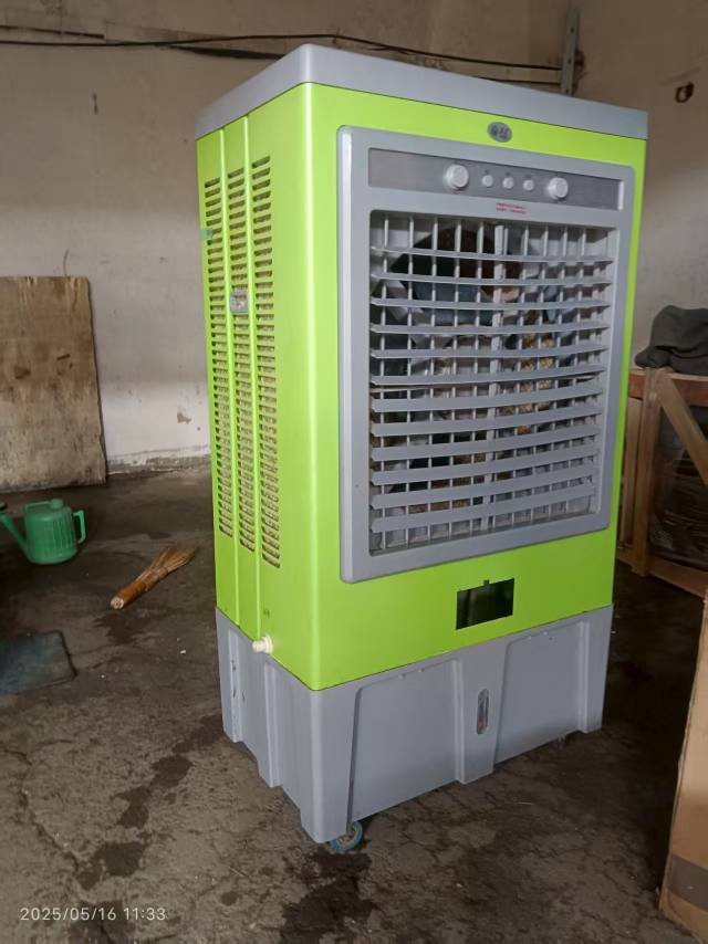 菊花牌FL-60大型冷风机，绿色机身，带滑轮移动方便。水箱容量70L，风力强劲，…图片6