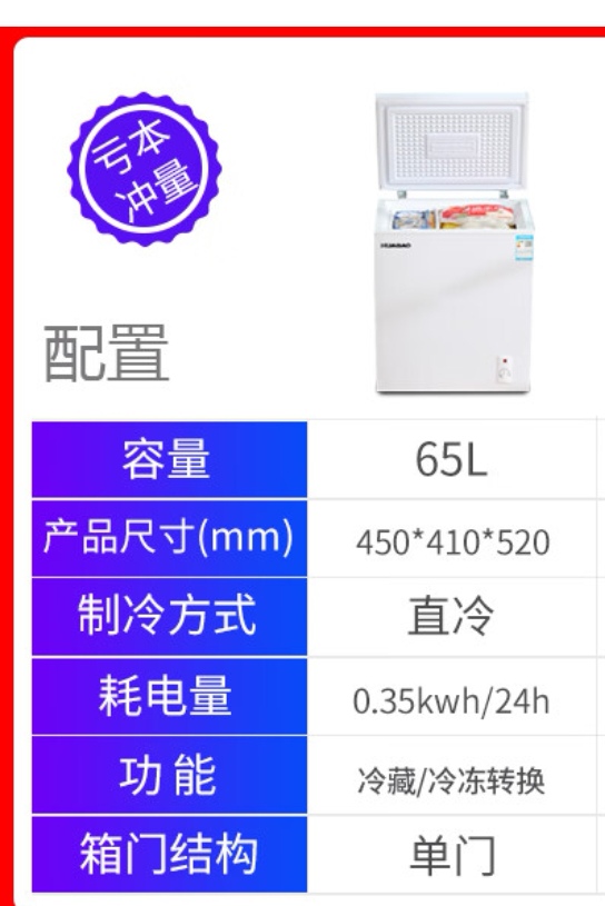 本人在贵州省遵义市桐梓县有一冰箱65L冷藏与冷冻可切转售卖，本品只使用1个月时间…图片2