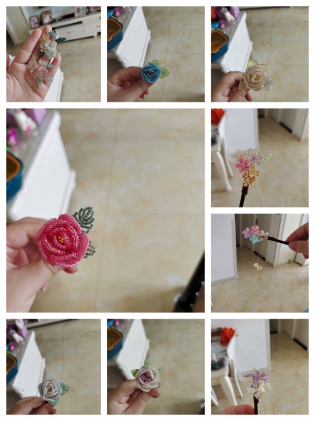 手工珠花发簪 感兴趣的加微L3126391724图片2