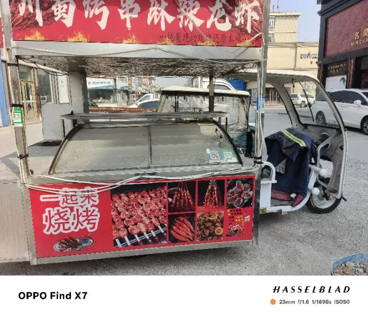 烧烤餐车带冷鲜柜，帐篷，地摊不锈钢桌子图片5