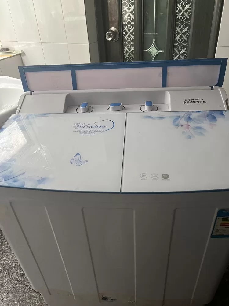 小鸭波轮半自动洗衣机八成新