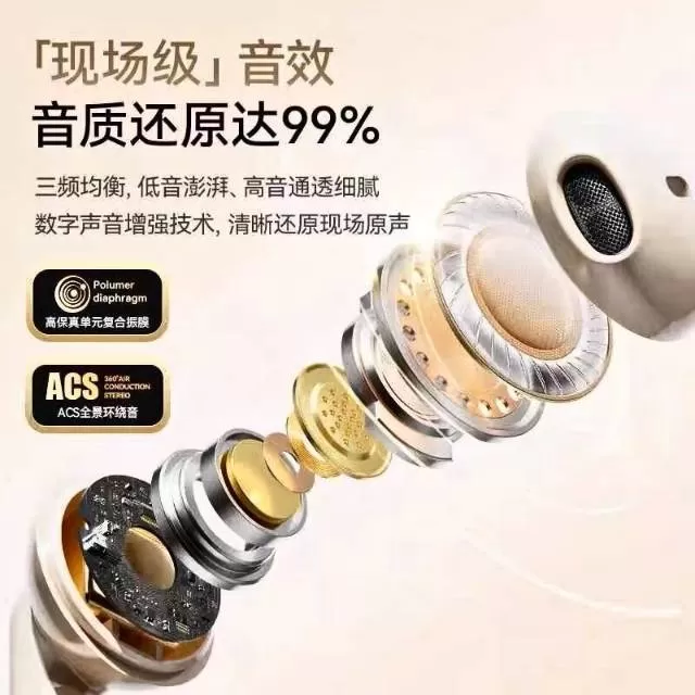 德国柏林之声蓝牙耳机，正品，带充电仓，支持蓝牙5.4，音质很棒，低音有感觉，高音…