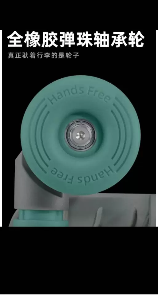 HandsFree608宽拉杆行李箱，三七分24寸大容量，桃皮绒内衬，静音轮，全…图片5