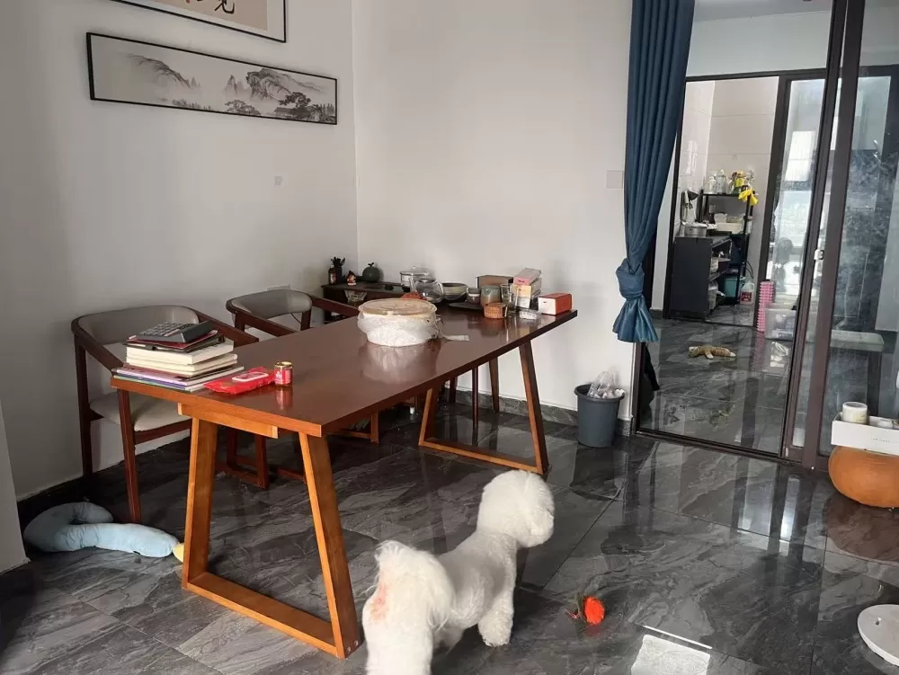大茶桌和两把大茶椅子外加一个可全自动烧水储物的茶柜