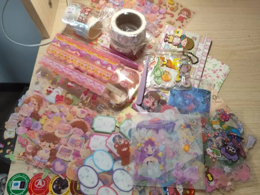 全套少女心手账文具，海量贴纸胶带，九成新几乎全新，手账人一站式素材，不拆单，打包…