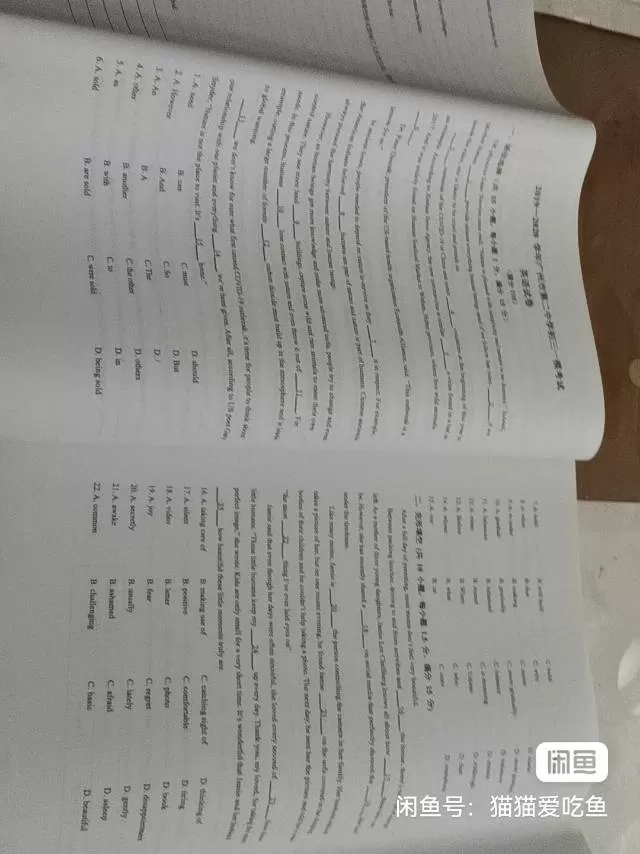 初中英语试卷合集，九年级毕业综合训练卷子，内容有语法、完形填空、阅读理解、作文等…图片2
