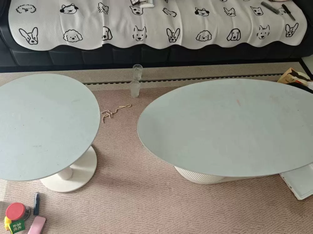 大的120*60，高42。小的直径55，高50左家左客岩板茶几。带两个抽屉。几乎…图片4