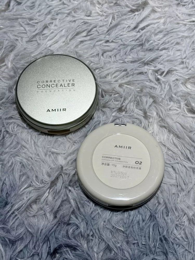 两盒一齐（送小样）！艾米尔遮瑕粉底膏，正品！02肤白色+03正肤色，各一盒遮瑕力…