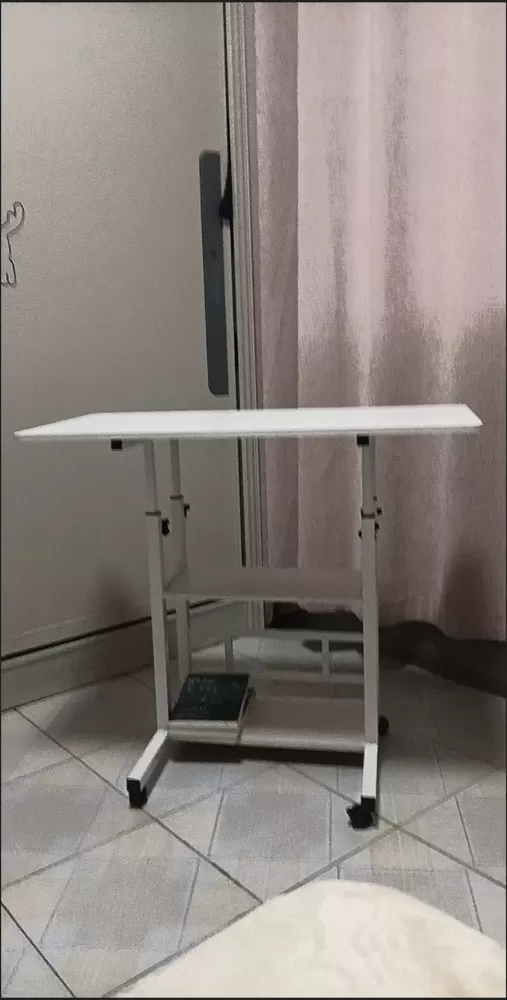 奶油风移动床上电脑桌学习桌家用卧室书桌学生宿舍升降床上电脑桌化妆桌