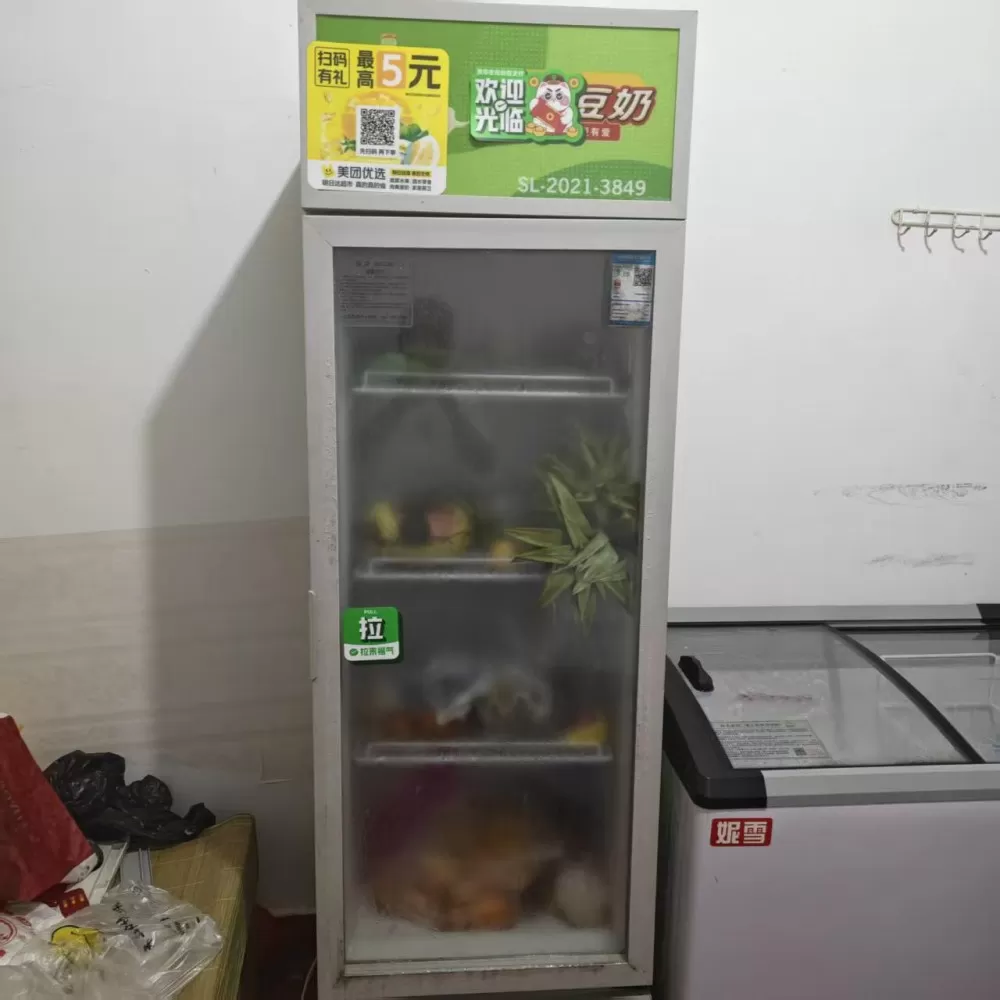 冷藏展示柜，单门设计，空间大，多层搁架，插电即用，制冷效果好。成色还可以，有点使…图片3