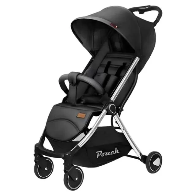全新Pouch婴儿推车，灰白+浅绿，铝合金车架+EVA轮，带遮阳棚和储物篮，可折…图片2