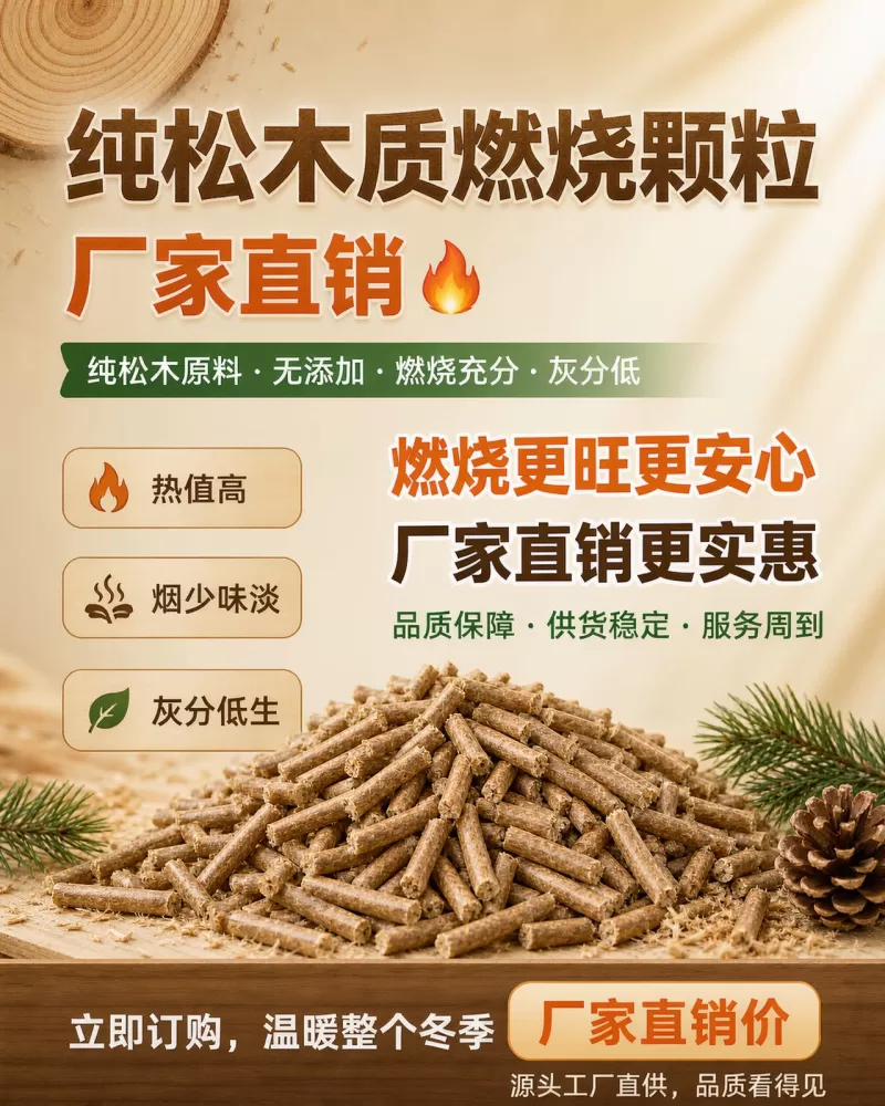 小木渣颗粒取暖炉厂家直销，纯松木质燃烧颗粒厂家直销。图片3
