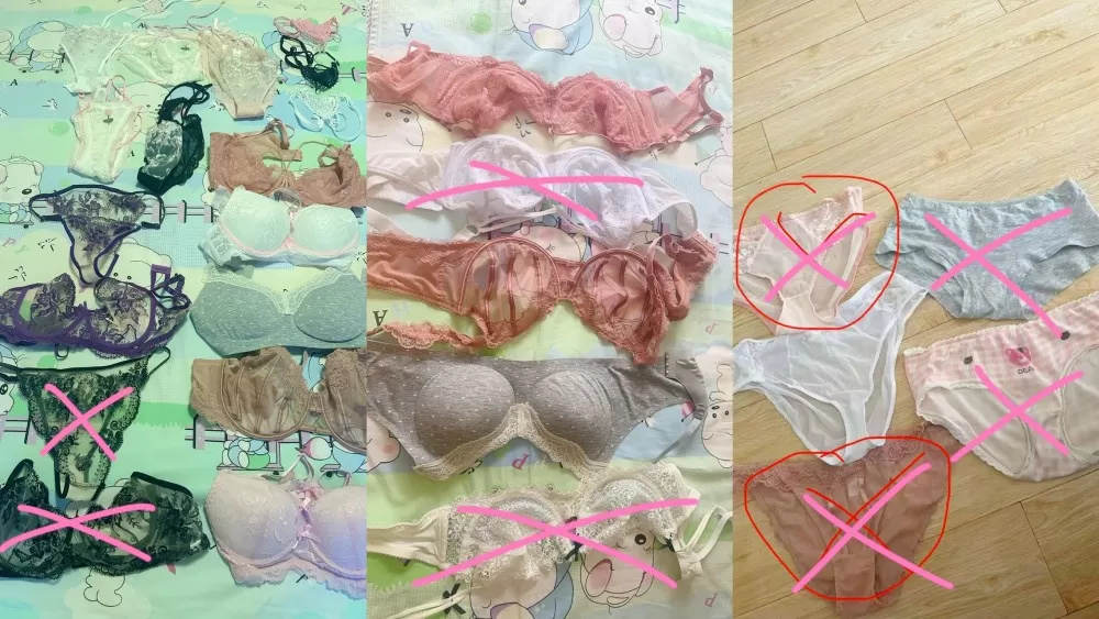 个人原闻闲置内搭，居家拍摄，盗图必究，纯棉蕾丝，颜色多款，有轻微穿着痕迹，介意勿…